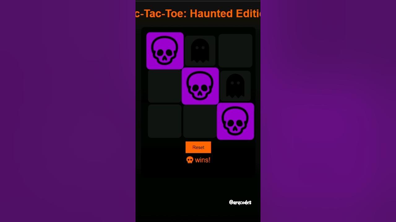 HTML, CSS and JavaScript Project Tic Tac Toe new Horror Game AryCodes # ...