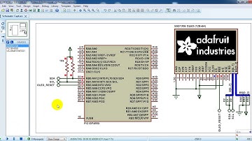PIC18F4550 with SSD1306 OLED (128x64) Proteus simulation