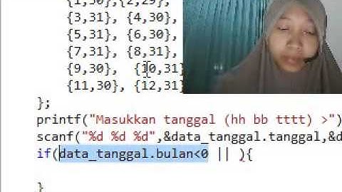 Array 2D dan Structure Bahasa C Tanggal Esok