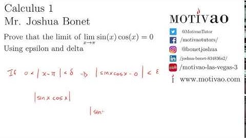 Calculus 1 | Epsilon and Delta | Example Trigonometric Functions