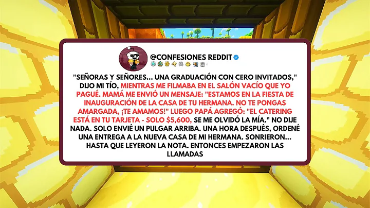 "LADIES AND GENTLEMEN... A GRADUATION WITH ZERO GUESTS," MY UNCLE SAID, AS HE...