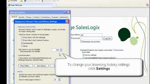 Optimising Internet Explorer for SalesLogix  - (SalesLogix Video Tutorial)