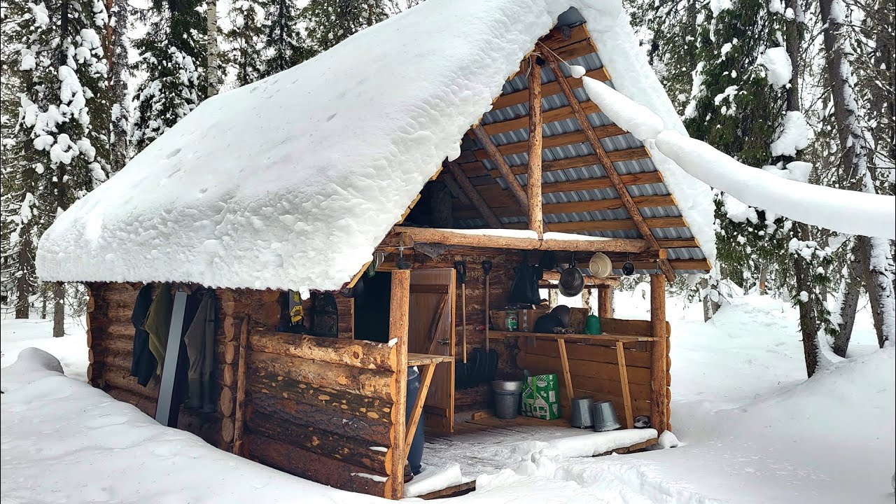 Off Grid Living Winter Cabin | Snow, Repairs, and Survival in the ...