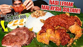 TANBOY KUN MUKBANG NASI LEMAK MALAYSIA SULTAN PAKAI STEAK WAGYU A5!!