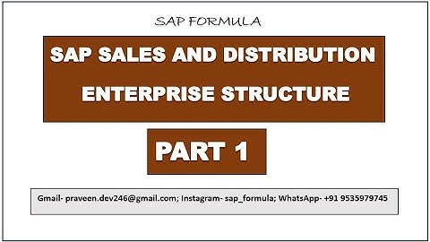 CONCEPT 7- SAP SD ENTERPRISE STRUCTURE PART 1|THEORY OF ENTERPRISE STRUCTURE | SAP FORMULA