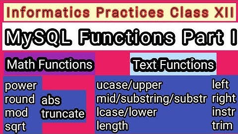 MySQL Math and Text Functions | IP Class 12