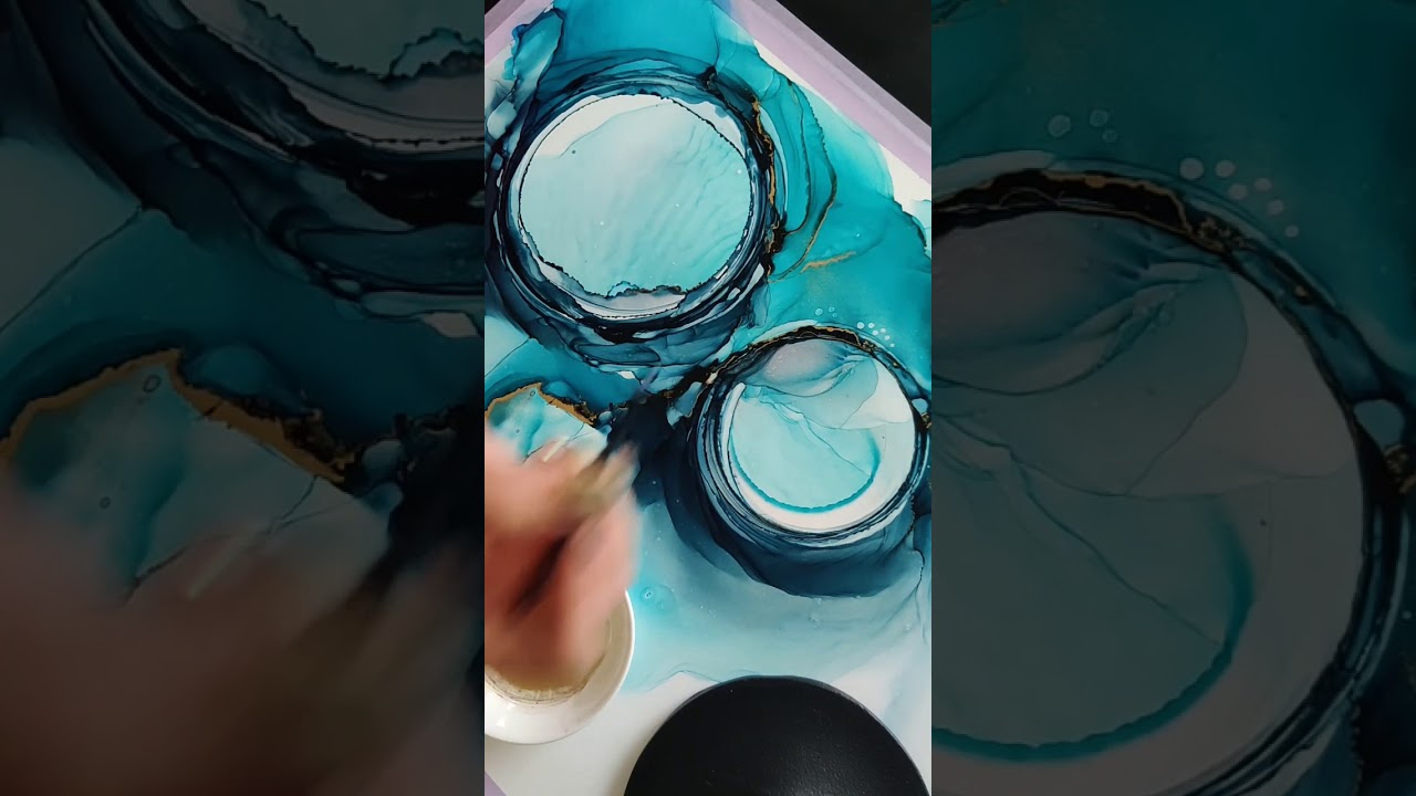 Alcohol ink circles on NARA paper