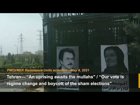 Iranian people boycott Iran election and install posters of Maryam Rajavi