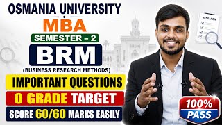 Business Research Methods (BRM) | Important Questions | O.U. MBA Semester 2 | Score 60/60 Easily