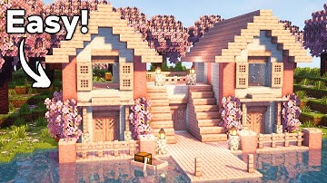 Minecraft: How to Build a Cherry Blossom Survival House | Tutorial🏠
