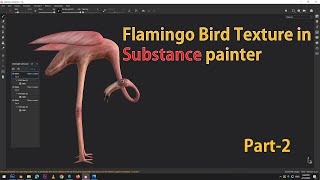 Flamingo Bird Texture in SUBSTANCE painter