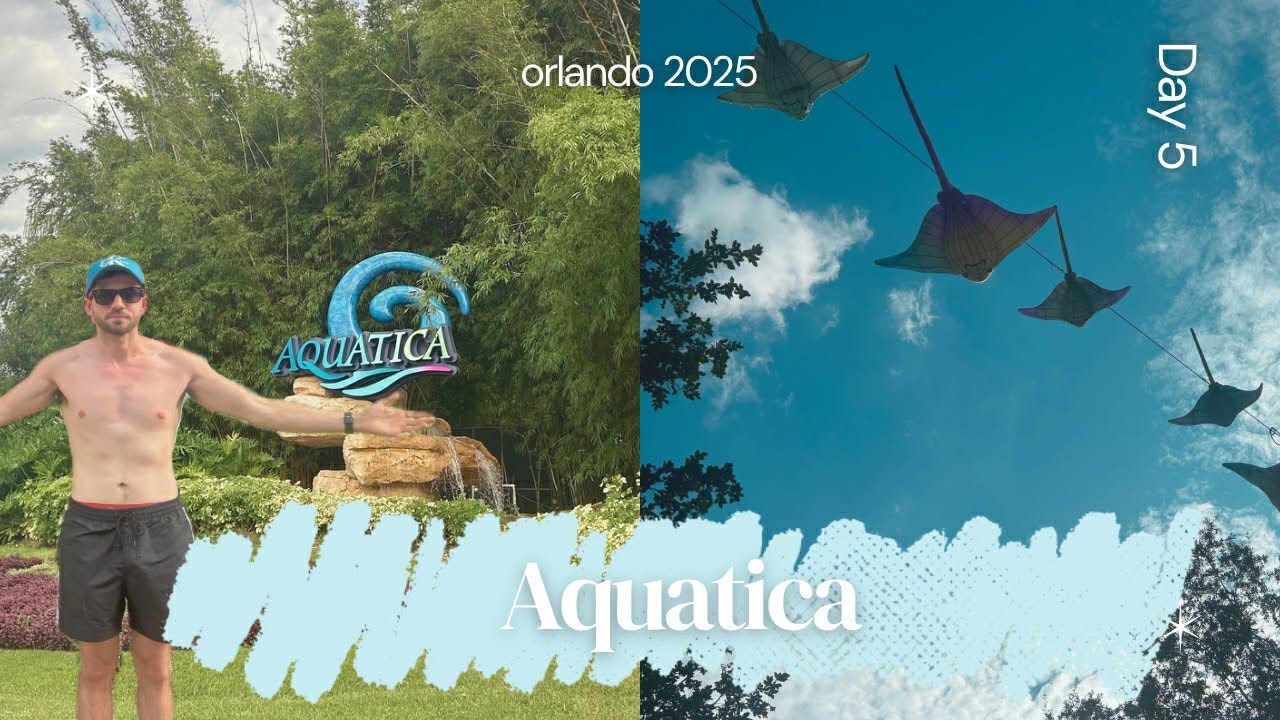 AQUATICA WATER PARK 💦 | Orlando Travel Vlog Day 5 | Olive Garden International Drive 🫒 | UK Couple