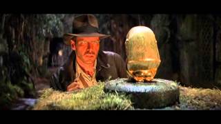 The famous golden idol and boulder scene from raiders of lost ark.