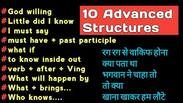 10 Advanced English Structures for Spoken English | Special Structures | English Speaking Practice