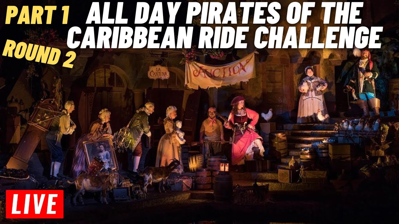 π΄ LIVE: Part 1 All Day Pirates of the Caribbean ride challenge 13 hours 6/17/2023