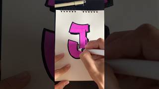 How to graffiti J #graffititutorial #draw #letterJ #alphabet #viral #calligraphy #typography