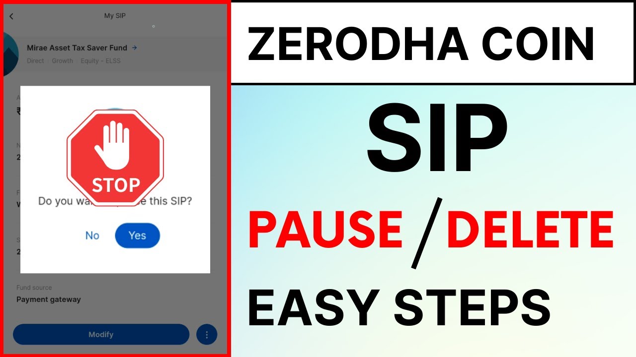 How to Cancel or Delete SIP in Zerodha Coin? How to Stop SIP in Zerodha