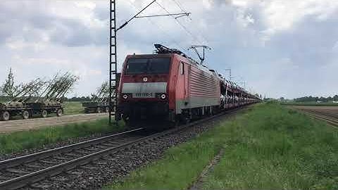 DB Cargo 189 080-5 With Auto Train at Breyell Germany, May 14-2023 ( Auto Train 🚙🚗🛻🚂) ! 👍👍👍👍👍🎥!!!!!!