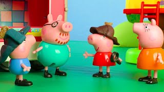 Peppa Pig busca las llaves perdidas de papá Pig. |Vídeos con juguetes para niños