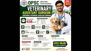 OPSC Veterinary Assistant Recruitment 2026 ! @jenaonlinecenter #job #education #exam