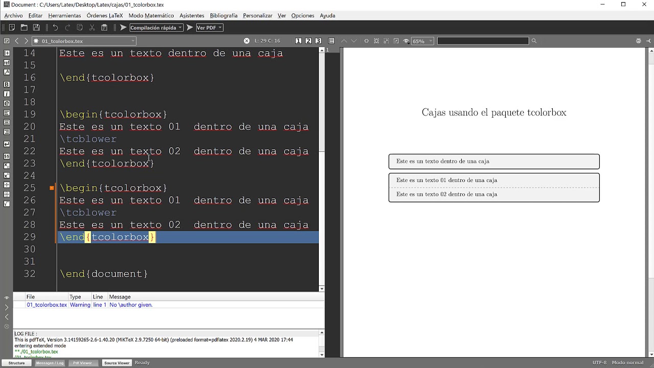 Cajas con el paquete Tcolorbox
