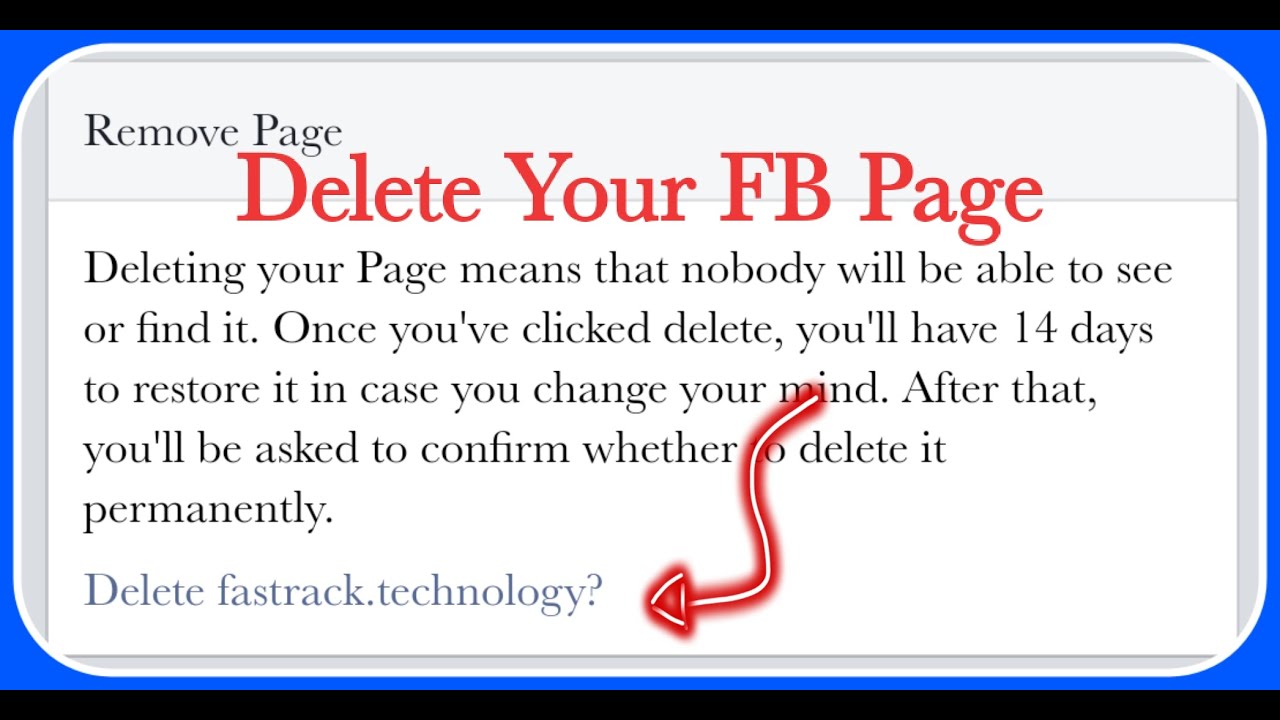  How To Delete Your Facebook Page In Latest FB App YouTube