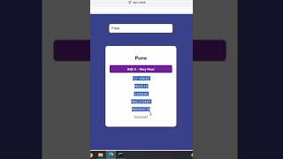 AQI Air Pollution Check App Using React JS #shorts #ytshorts #reactjs #coding #reactjsprojects #js