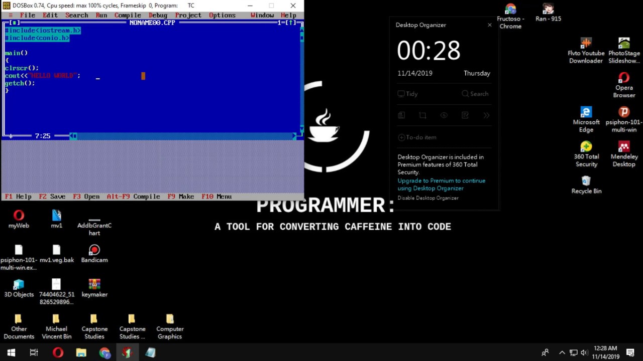 C++ Basic How to print hello World using Turbo C++ - YouTube
