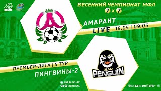 18 МАЯ. 09-05. АМАРАНТ - ПИНГВИНЫ-2. Весенний чемпионат МФЛ Курск 7х7 2024. 5 тур