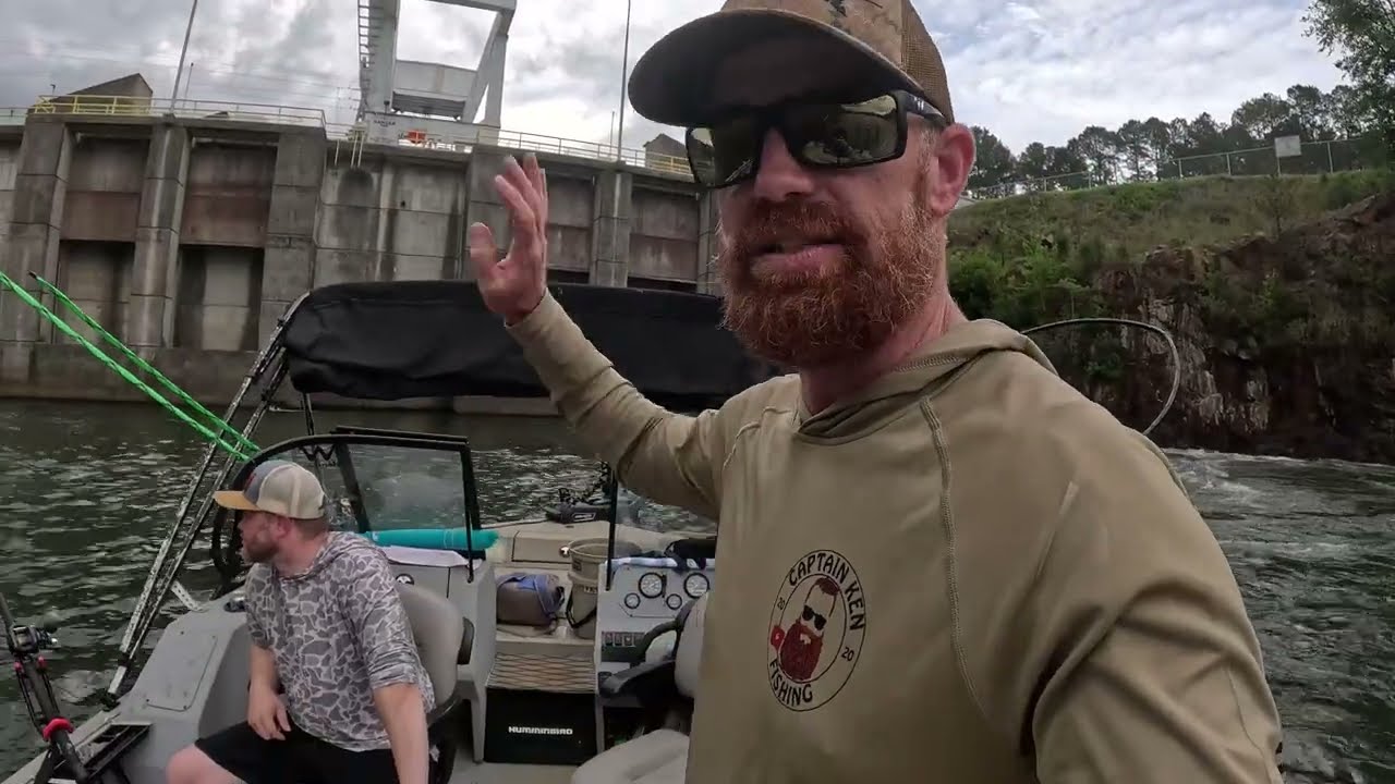Catfish Destroys Boat! Cat & Hybrid Bass Fishing on Goat Rock Lake Chattahoochee River