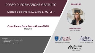 Training Course: Data Protection Compliance and GDPR (Module II)