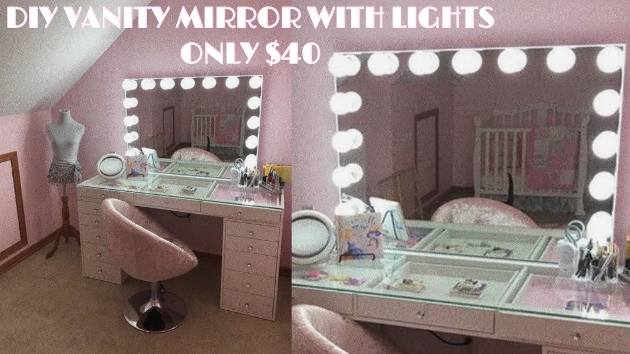 diy makeup vanity with lights