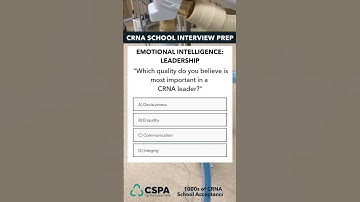 Pick the top quality of a #CRNA leader. Subscribe for more #crnaschool guidance #shorts #interview