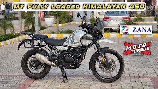 Himalayan 450 Kamet White fully loaded with MotoTorque & Zana accessories, HJG Fog light