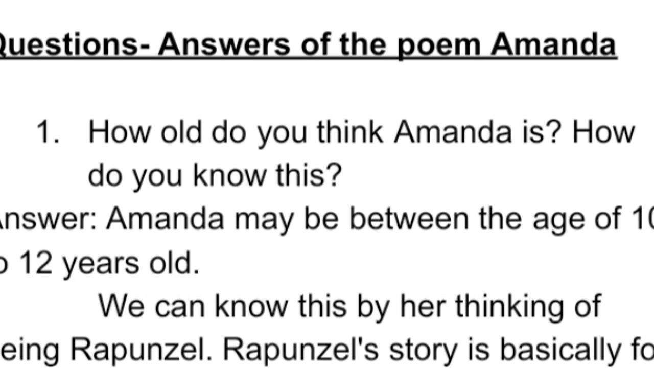 amanda's assignment listening answers