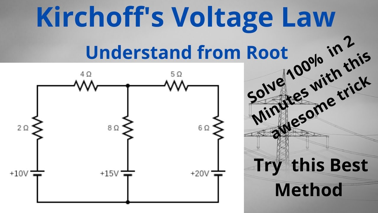 Kirchoff's Voltage Law (Mesh/Loop Analysis) Numerical Problem with Solution in English | Easiest Way