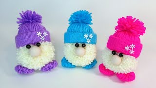 Funny gnomes in yarn hats and toilet paper rolls.