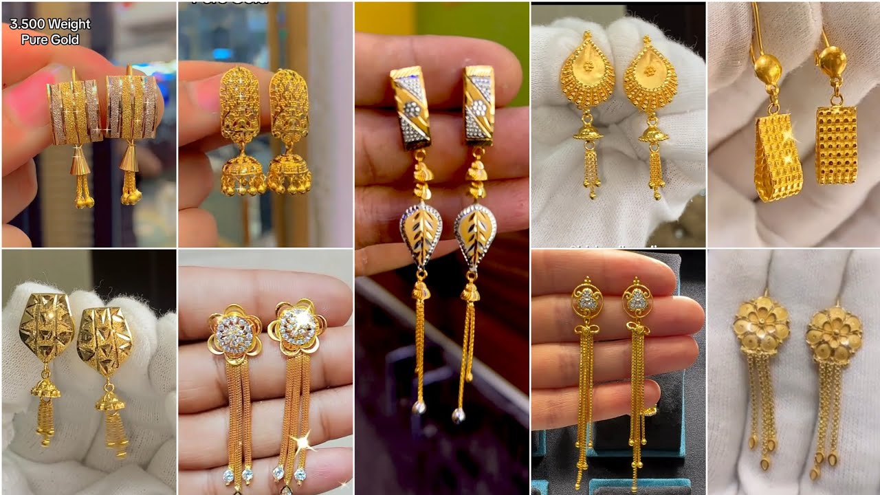 200+ Lightweight Gold Earring design with weight and price|Royal Gold Earrings|luxury Gold Earrings