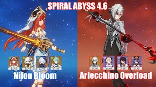 C0 Nilou Bloom \u0026 C0 Arlecchino Overload | Spiral Abyss 4.6 | Genshin Impact