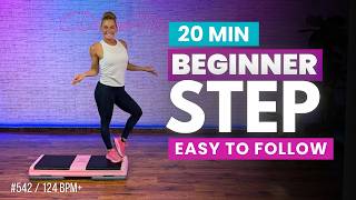 20 Minute Beginner Step Aerobics Workout - Easy to Follow | 124 BPM - #542