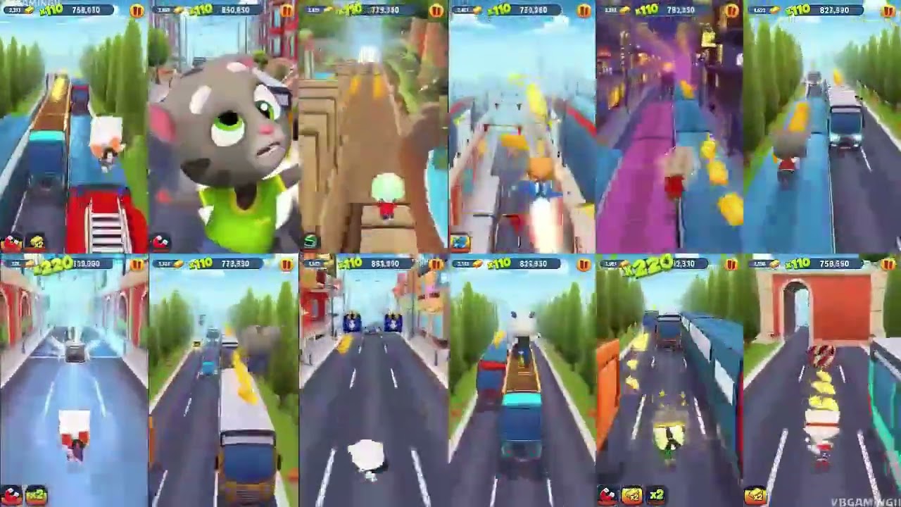 Talking Tom Gold Run All 12 Characters Tom Angela Hank Ginger Ben Frosty Neon Super