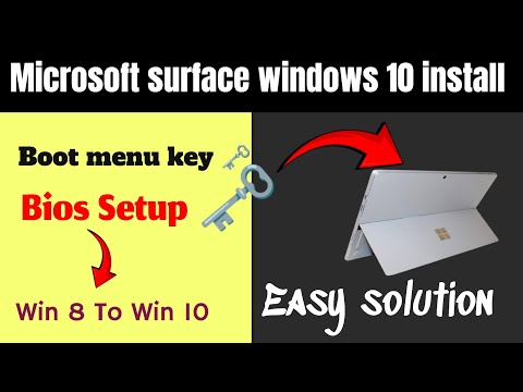 How to install windows 10 in Microsoft surface pro 3 || Boot menu key and Bios Setup