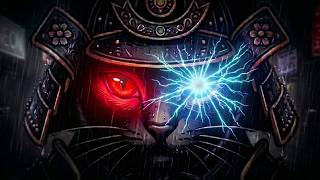 Cyberpunk Samurai Cat ⚡ Glitch Taiko Beats (Loop)