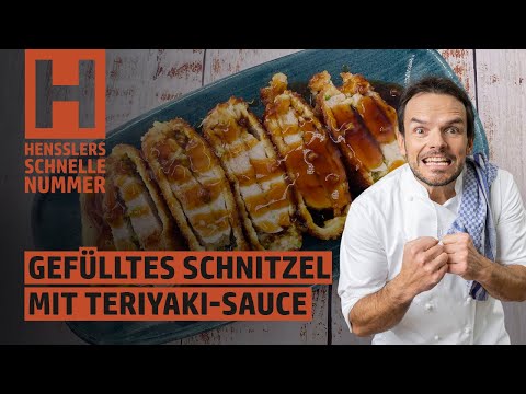 Schnelles gefülltes Schnitzel mit Knoblauch-Teriyaki-Sauce