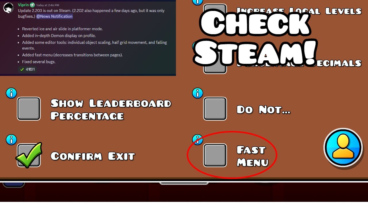 Geometry Dash New Update!(2.203) - YouTube
