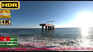 HDR 4К UHD video Abkhazia Pitsunda sea to the right of the cypress alley September 2025 part 6