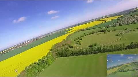 Testing INAV 4.1 tune on a scratch-build wing. Analog FPV. Insta 360 Go onboard. With INAV OSD.