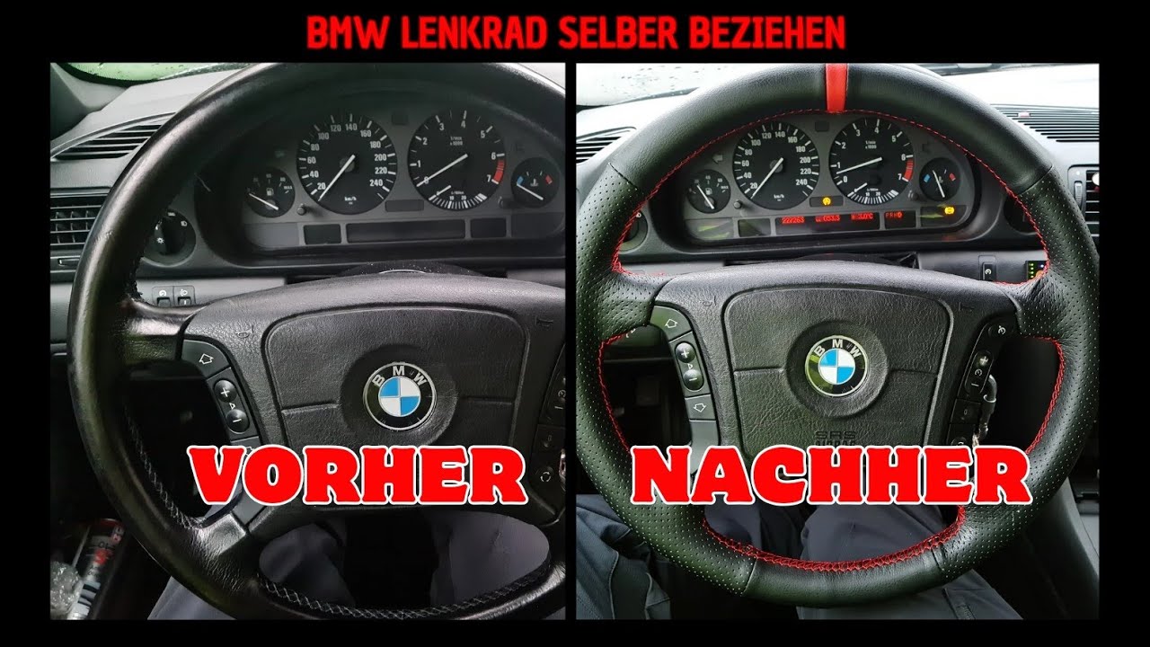 BMW Lenkrad selber beziehen e38 e36 e39 e46 7er 5er 3er - YouTube