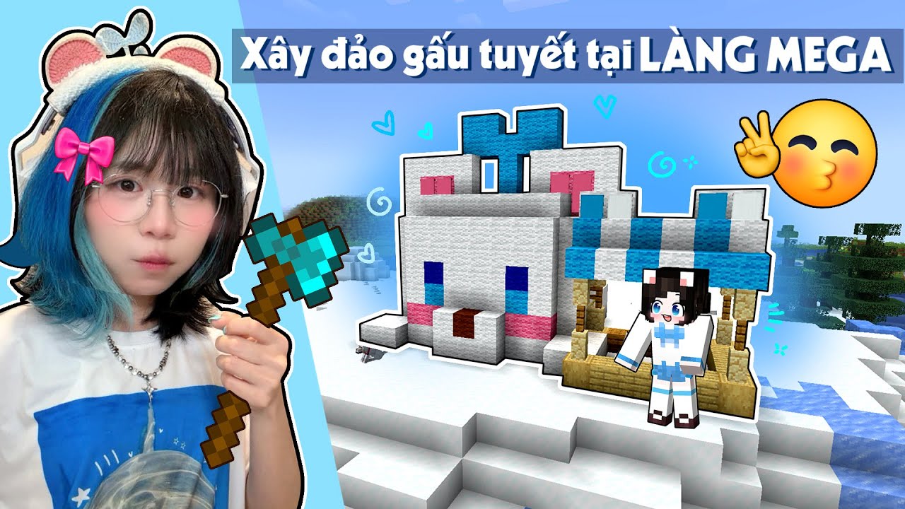 Simmy Xây Đảo Gấu Tuyết Tại Làng MEGA Trong Minecraft 😘
