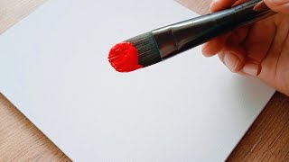 : The Easiest Mountain Sunset to Paint / Acrylic Painting for Beginners